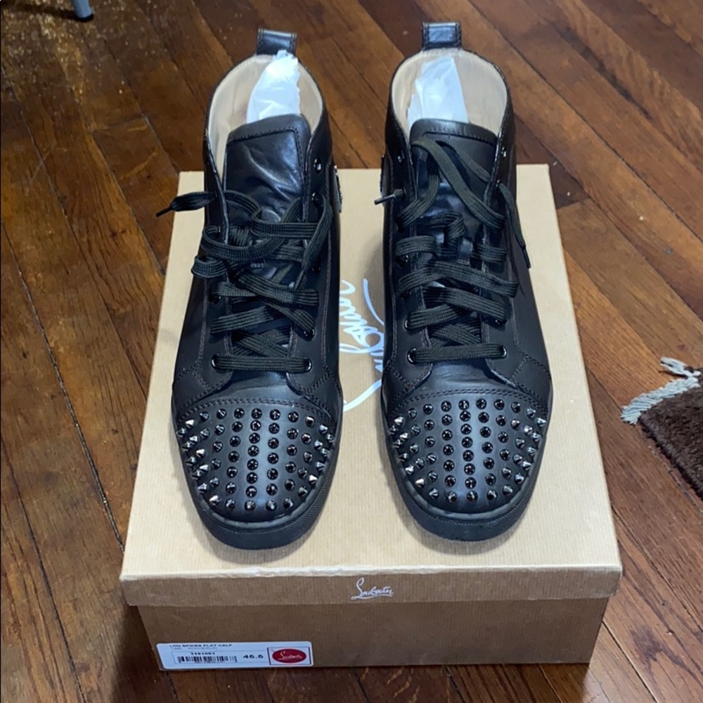Black Studded High-Top Sneakers